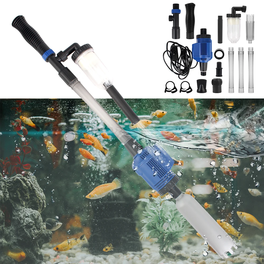 

Fish Tank Sand Washer Vacuum Gravel Water Changer US Plug Electric Siphon Filter Aquarium Siphon Operated Cleaner
