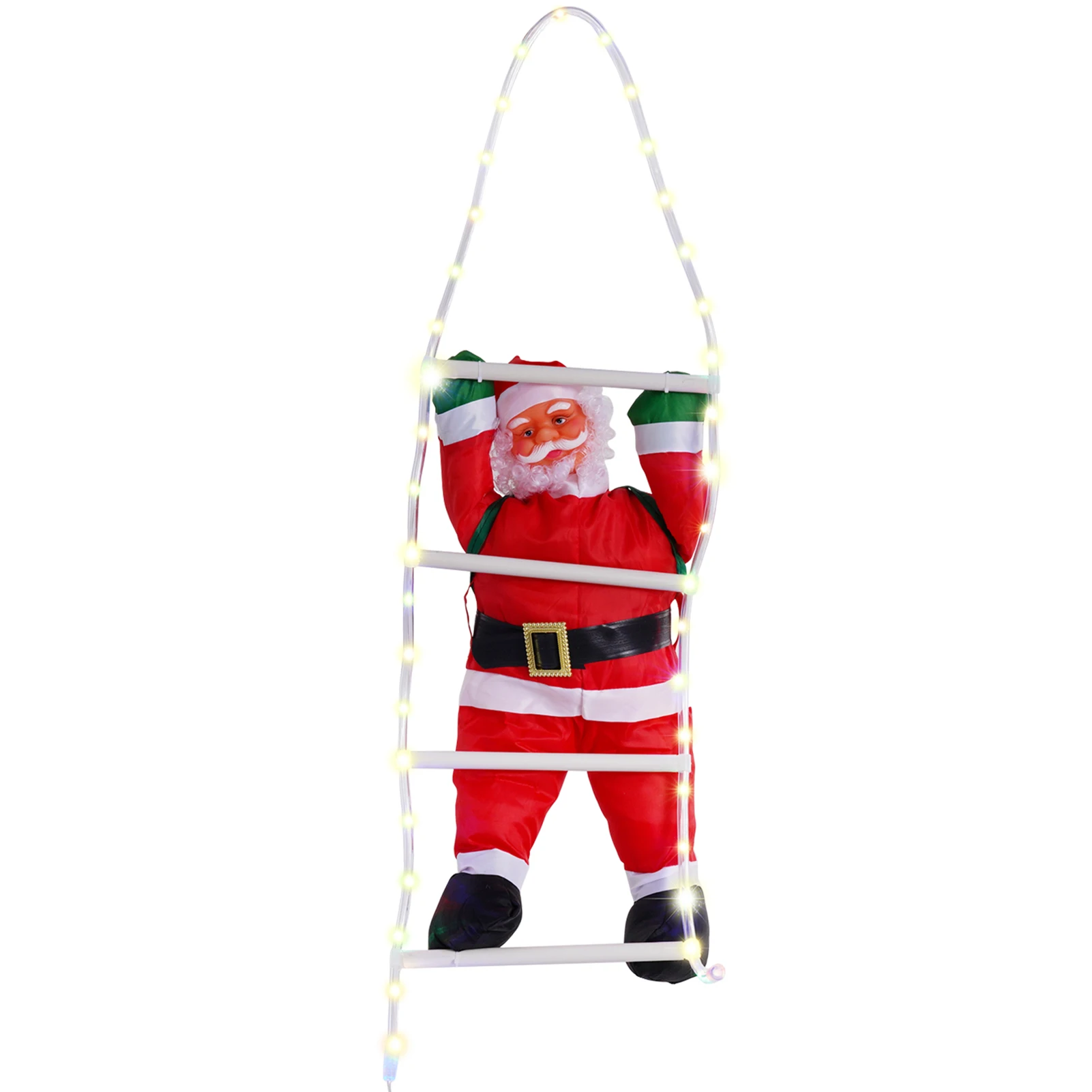 

Santa Claus Light Strings Climbing The Ladder Christmas Wall Window Pendant Xmas Tree Party Ornaments Home Decor Navidad