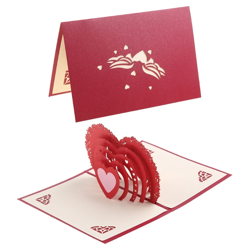 

3D Up Card Heart to Heart Anniversary Valentine Birthday Thank You Christmas
