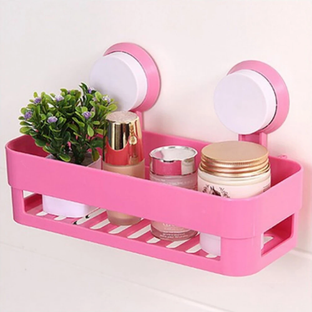 

Suction Cup Shower Shelf Wall Mounted Storage Rack Kitchen Bathroom Shampoo Shower Shelf Rack Supplies