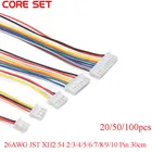 1005020 шт.лот, 26AWG JST XH2.54 2345678910 Pin, разъем 2,54 мм, разъем с проводным кабелем, длина 30 см