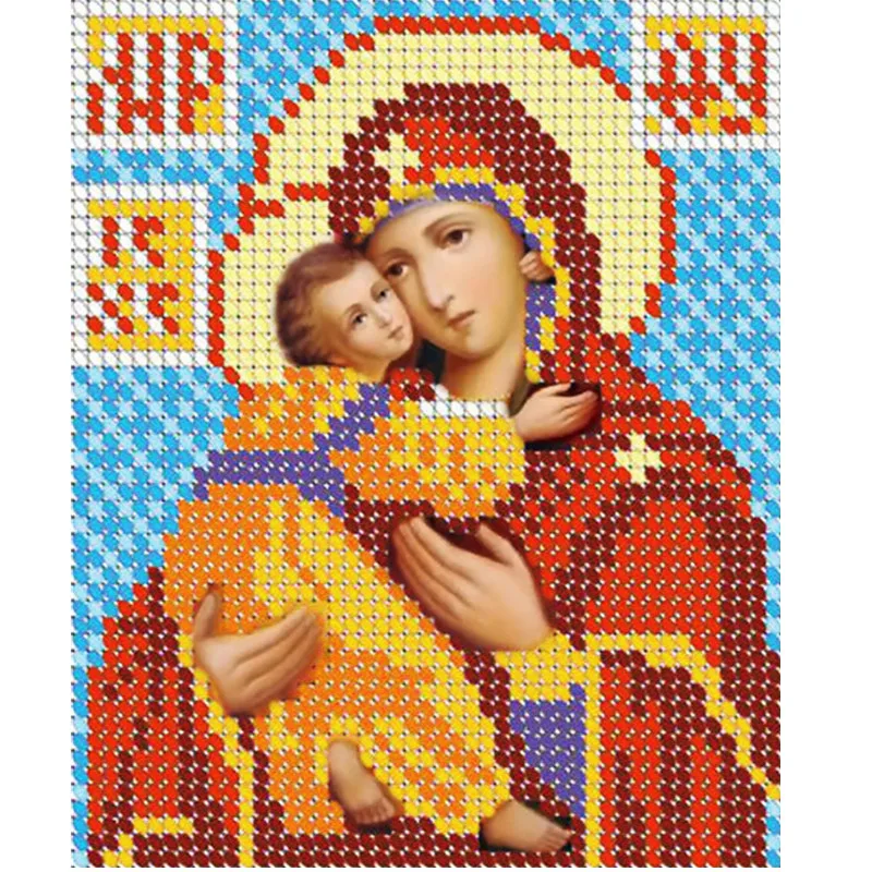 5D кристальная круглая алмазная живопись вышивка крестиком религиозная картина