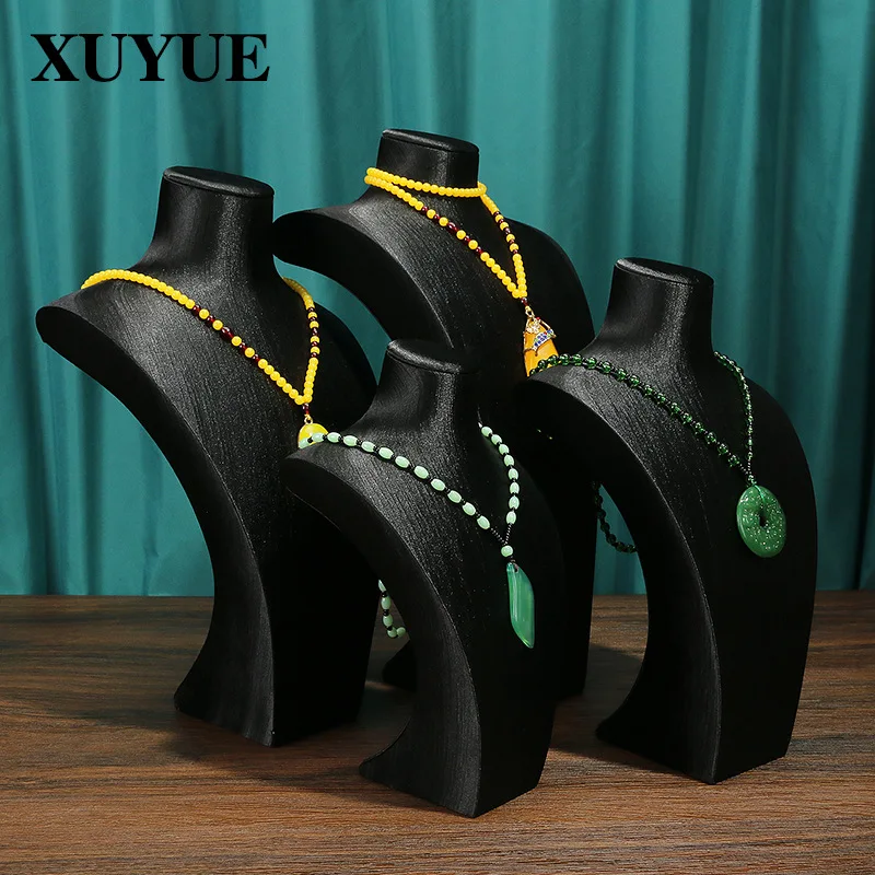 New jewelry props black Thai silk model display stand portrait necklace neck jade jewelry display stand in stock
