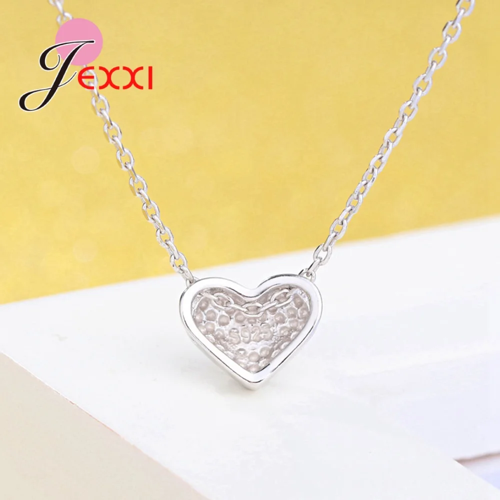 Модное романтическое ожерелье с подвеской в форме сердца из стерлингового