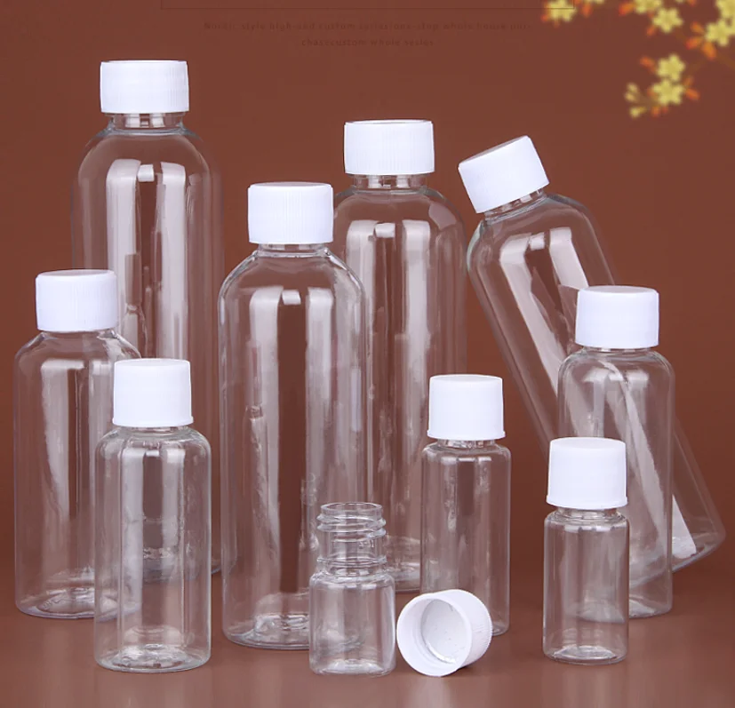 

24pcs/lot 50/60/100ml Empty Lotion Bottle Refillable Clear Plastic Small Liquid Bulk Container for Travel Liquid Lotion Shampoo