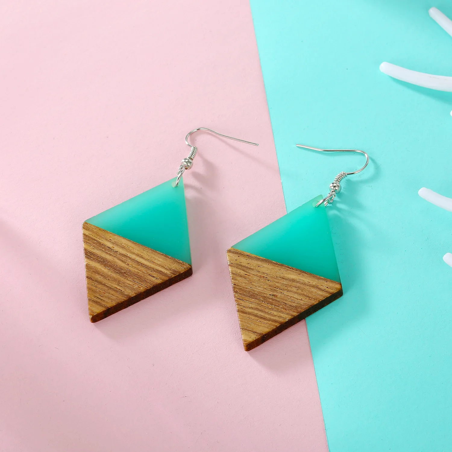 

Wood Resin Earrings With Classic Gifts Geometric Round Square Color Earring Female Gifts Birthday Party Earring Jewelry