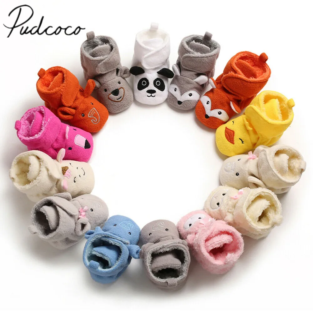 2019 г. Зимние теплые ботинки для малышей зимние на мягкой подошве новорожденных