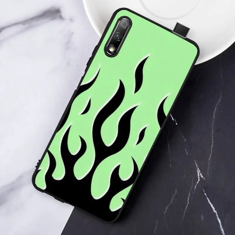 

Fashion Red Flames Fitted Phone Case For Huawei Honor NOVA 4 5 I 6 7 A 8E 8C 8X 9 C v 20 30 30s 5A Y6 II pro PLAY lite E Y7p