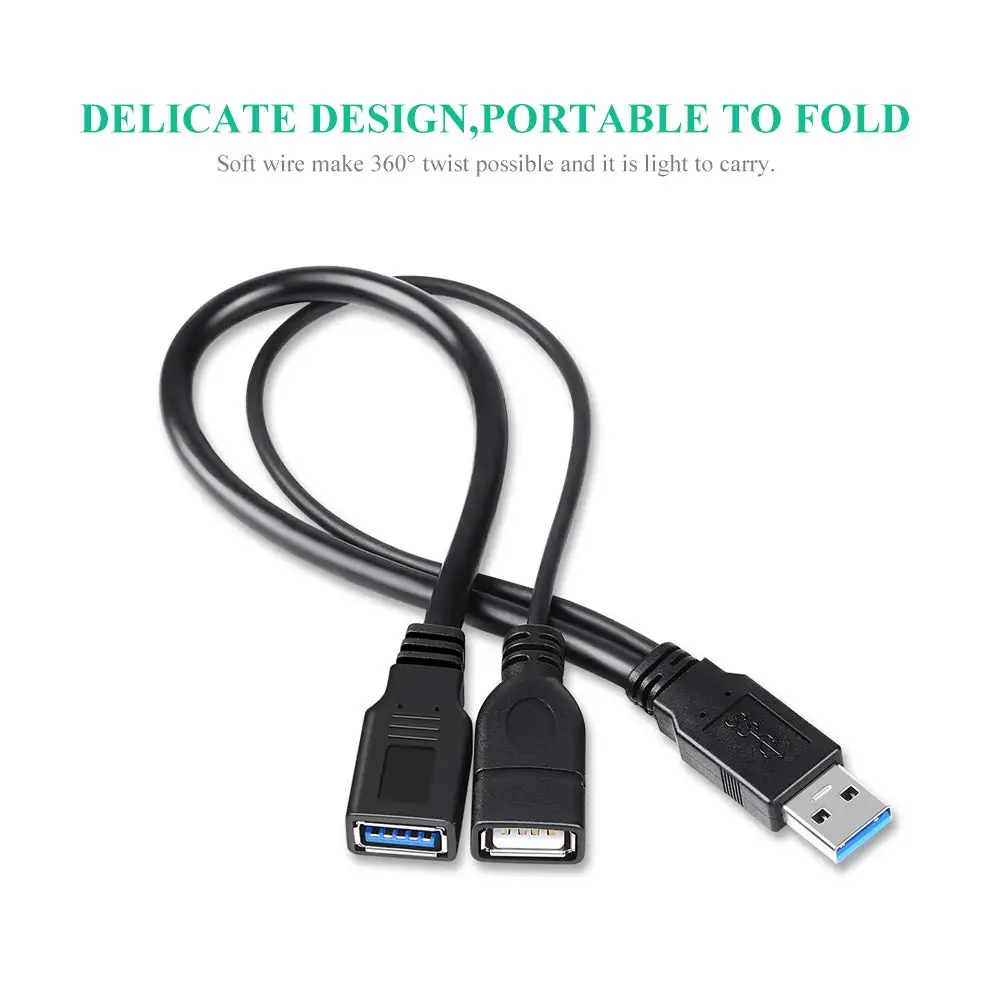 Onvian USB 3 0 Разветвитель кабель для передачи данных Мужской Двойной разъема Y док