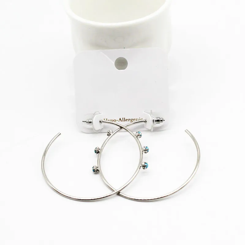 Простой и стильный большой ушной ободок военный синий кристаллический |