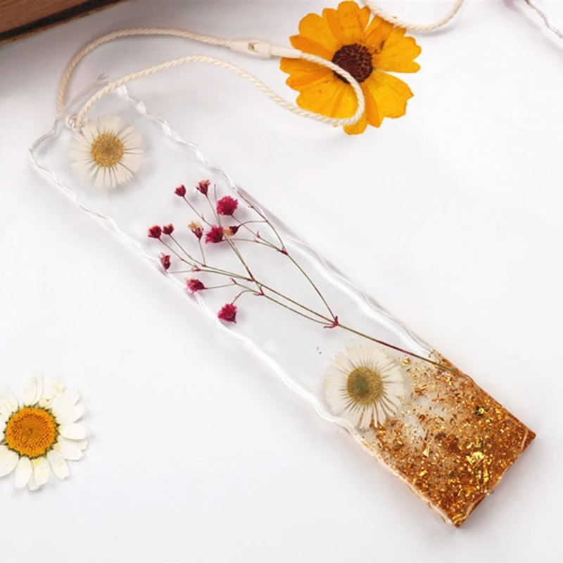 

Irregular Rectangular Bookmark Epoxy Resin Mold Hanging Tag Pendant Silicone Mould DIY Crafts Jewelry Casting Tools