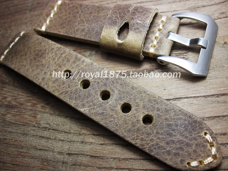 

Ремешок ручной работы из воловьей кожи для мужских и женских часов, коричневый браслет из натуральной кожи с пряжкой из нержавеющей стали, 22 мм