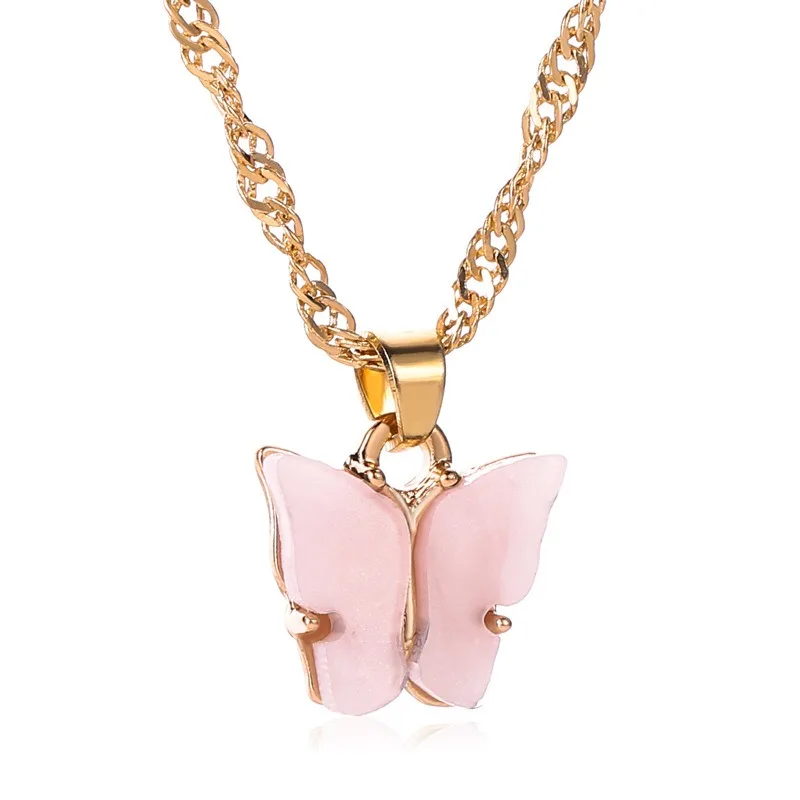 

Fashion Butterfly Animal Pendants Necklaces Women Party Gold Color Long Clavicle Chain Engagement Party Choker Jewelry Gift