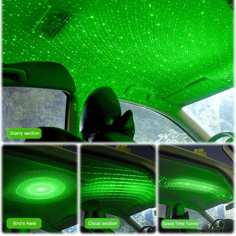 

LED Car Roof Star Night Light Projector Atmosphere Galaxy Lamp USB Decorative Lamp Adjustable Multiple Lighting Effect Dropship
