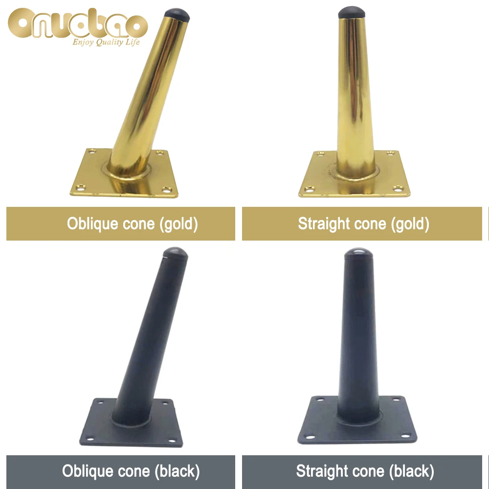 onuobao 4pcs wrought iron oblique cone furniture legs high strength sofa leg kitchen cabinet table leg furniture feet 10 30cm free global shipping