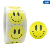 500pc for kids students reward sticker kawaii cute yellow dots labels happy smile sad face sticker kids toys smile face sticker
