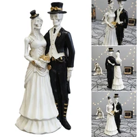 new hot halloween glow skeleton couple horror atmosphere sculpture resin crafts for halloween decoration props
