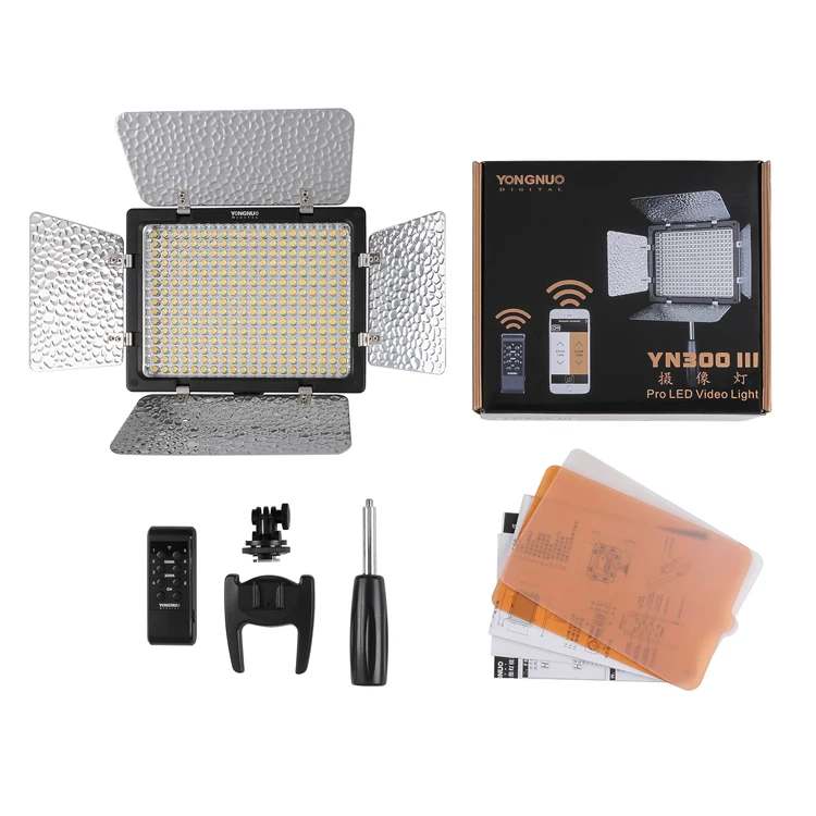 Yongnuo YN300 III YN-300 III 3200 k-5500 K CRI95+ Pro YN300III светодиодный видеосвет поддержка адаптера переменного тока и дистанционного управления управлением приложением