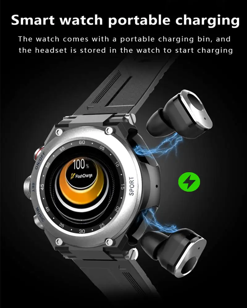 T92 BT Call Smart Watch Tws Bluetooth Headset 2-in-1 MP3 Player Men's Sports Fitness Smartwatch Heart Rate Blood Pressure Sleep |
