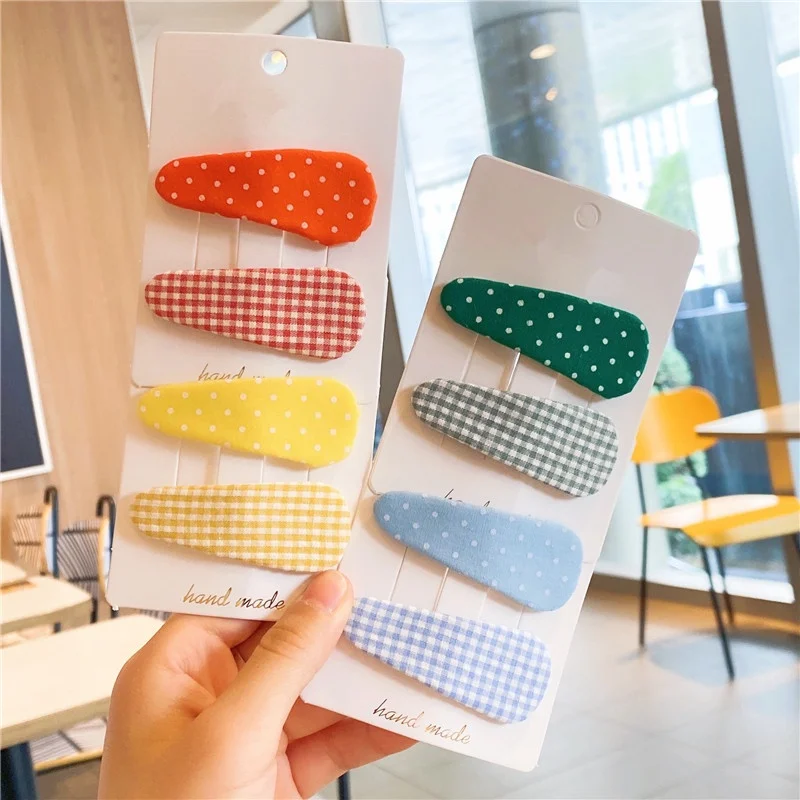 

2pcs/set Cute Dot BB Clips Girls Water Drop Hair Clips Sweet Hairpins Winter Autumn Cloth Barrettes Children Hair Accessories