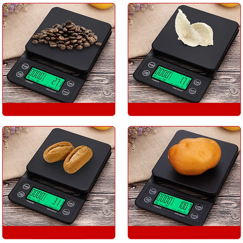 Портативные электронные кухонные весы с таймером высокоточные ЖК-дисплеем 3 кг/0 1