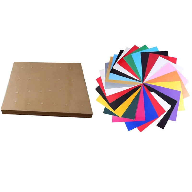 

100 Sheets A4 PVC Sticker Vinyl Sticker Transparent Clear Sticker & 25 Pcs 16 Colors Textile Foil Transfer Paper