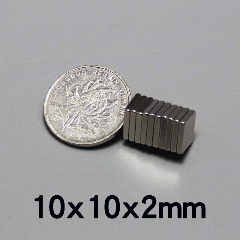 

20/30/50PCS 10x10x2mm N35 Super Cuboid Block Magnets 10x10x2 mm Neodymium Magnet Permanent NdFeB Strong Magnetic 10*10*2 mm