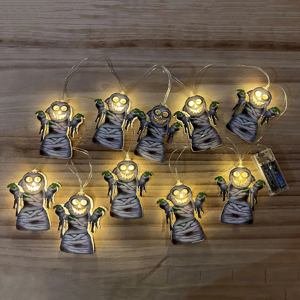 

Outdoor Halloween Decorations Lights Pumpkin Spider Bat Skull String Light Home Garden Party Halloween Decor DIY Hanging