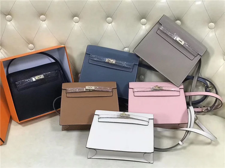 

2020 new leather women's bag, Kelly's head leather bag, Single Shoulder Messenger Bag, double shoulder Backpack