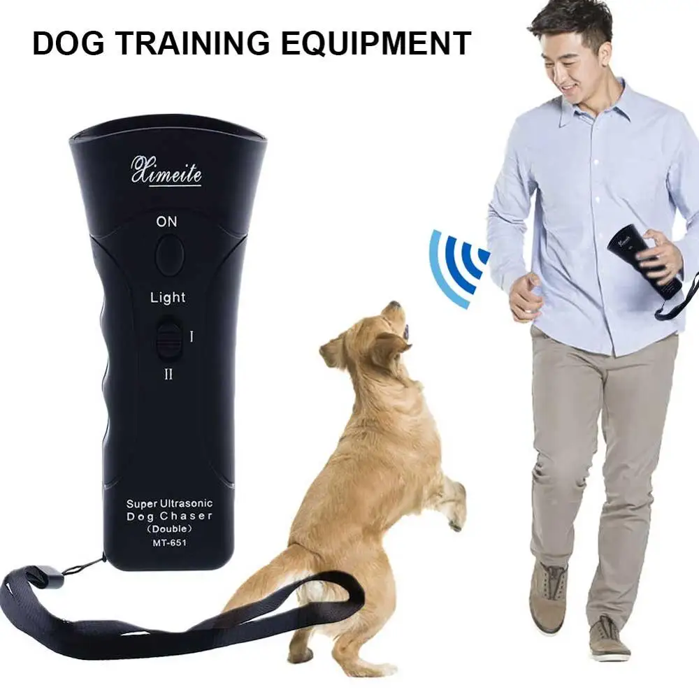 

Pet Trainer Anti Bark LED Flashlight Ultrasonic Dog Chaser Aggressive Attack Dog Repeller Chaser Pet Supplies Dog Training Tool