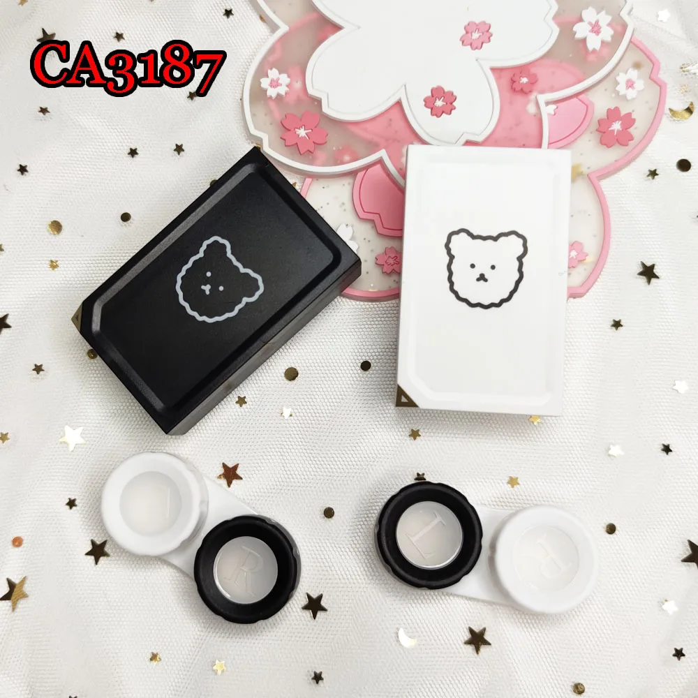 

Bear Contact Lens Cases Fashion Cute Lens Box with Mirror Candy Convenient Travel Container For Outdoor CA3187