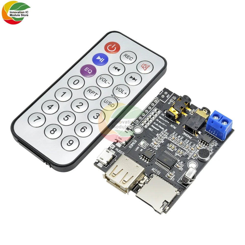 Плата усилителя Ziqqucu MP3 WMA WAV декодер с Micro USB 5 В 2 Вт TF карта U диск аудио AUX ИК пультом
