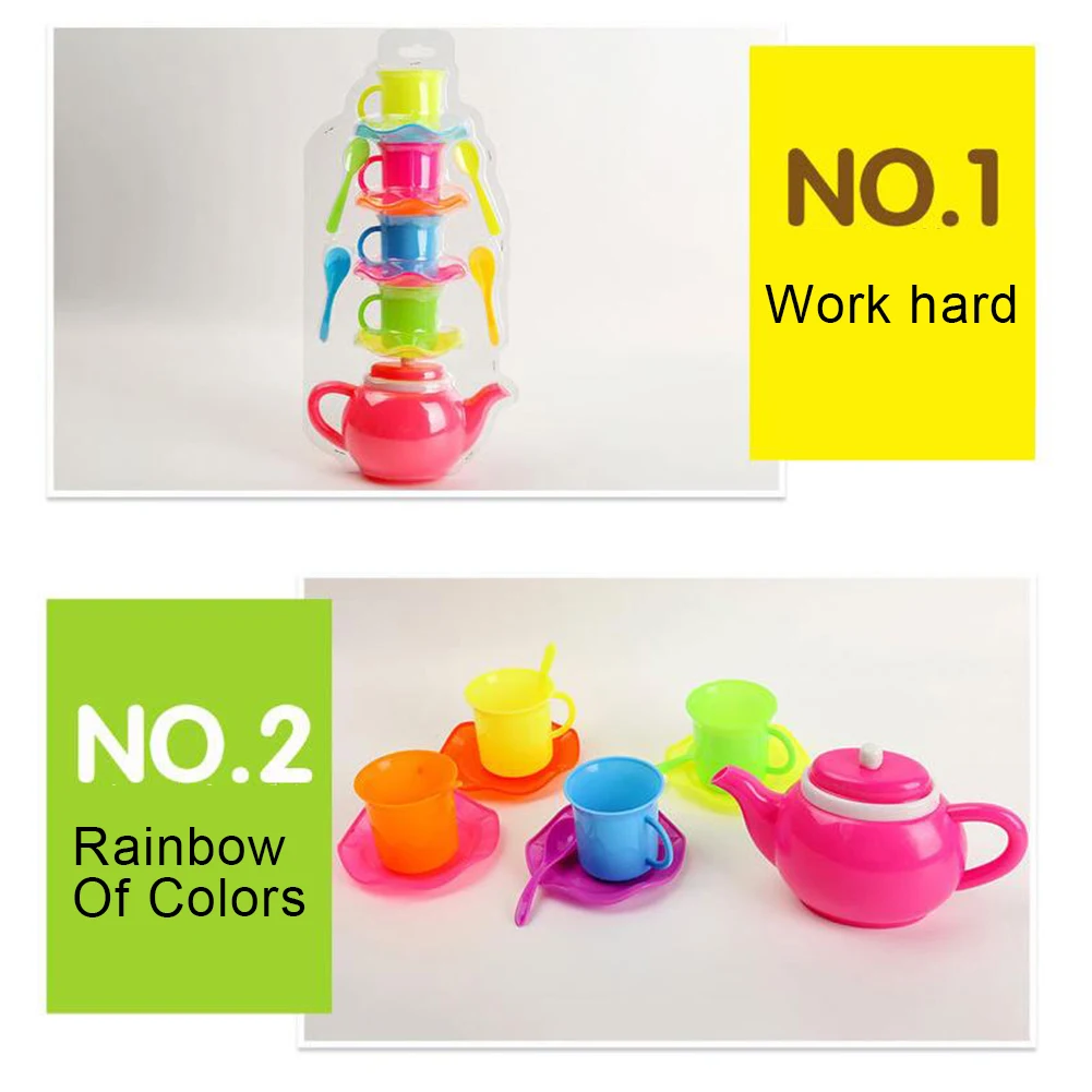 Детская Toys13Pcs моделирование Kid Чай Вечерние чайник чашка с блюдцем ложка ролевые