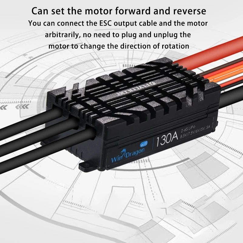 

FLYCOLOR WinDragon ESC 2-6S Speed Controller 130A Support WIFI APP Programming for RC Racing Drone Aircraft