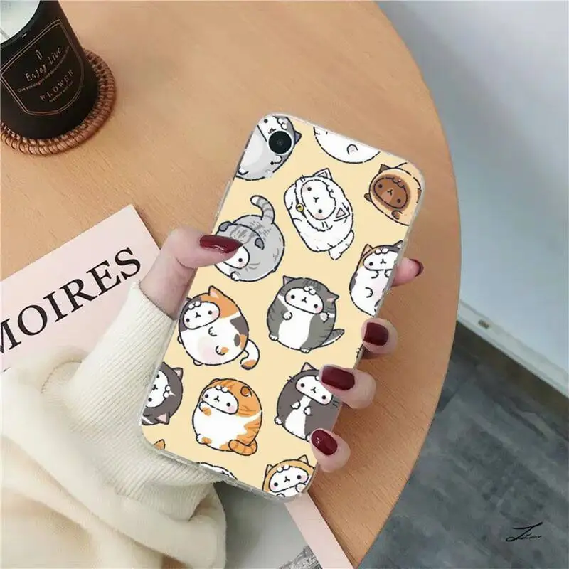 Чехол для телефона Kawaii Molang с мультяшным аниме котом iPhone 13 11 12 pro XS MAX 8 7 6 6S Plus X 5S SE 2020