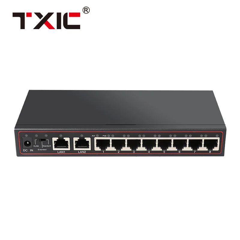 10/100 Мбит/с 8 POE Порты и 2 RJ45 Uplink IEEE 802 3 802.3u 802.3ab IEEE802.3af/на Стандартный коммутатор
