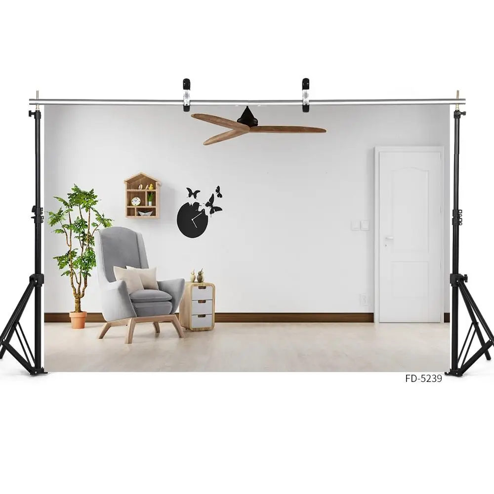 Виниловый фон для детской фотосъемки с изображением белой Стены Двери дивана |