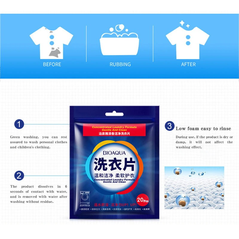 20 шт. эффективная новая формула стирального порошка мягкое супер