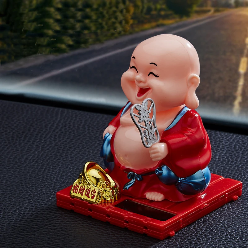Home Decoration Ornaments Goods Gift Litte Monk With Solar Power For Car Home Ornaments Decoration With Solar Shaking Head Toy solar power toys ornaments dancing flower mini sunflower kids toys home or car decoration