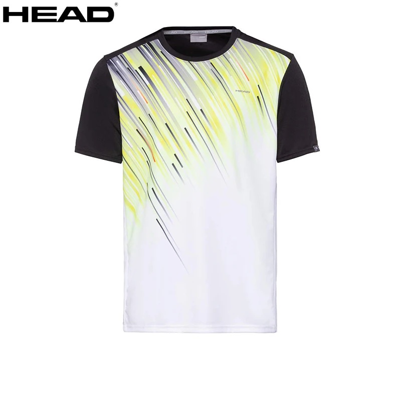 Anti-sweat HEAD Tennis Sports Apparel T-shirt Men O-Neck Elasticity Polyester T-shirt Breathable Male Outdoor Sports Gym Clothes