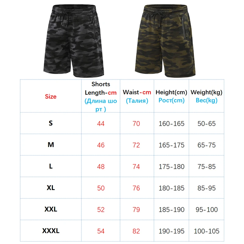 2021 Men Sports Shorts Camouflage Zipper Pocket Running Shorts Mesh Quick Dry Training Fitness Five Pants Breathable Gym Shorts