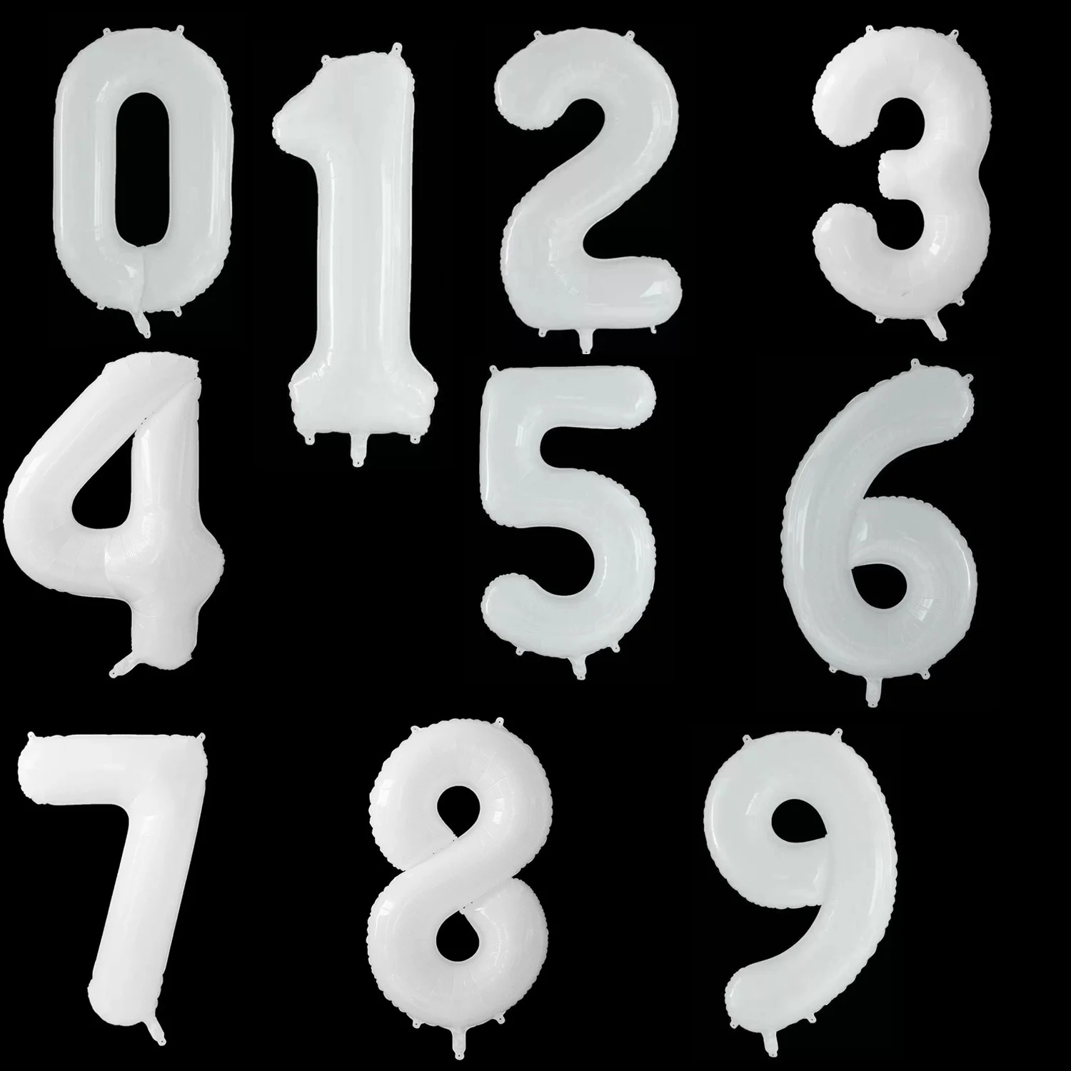 Шары воздушные из фольги 40 дюймов большие белые черные цифры 0 1 2 3 4 5 6 7 8 9