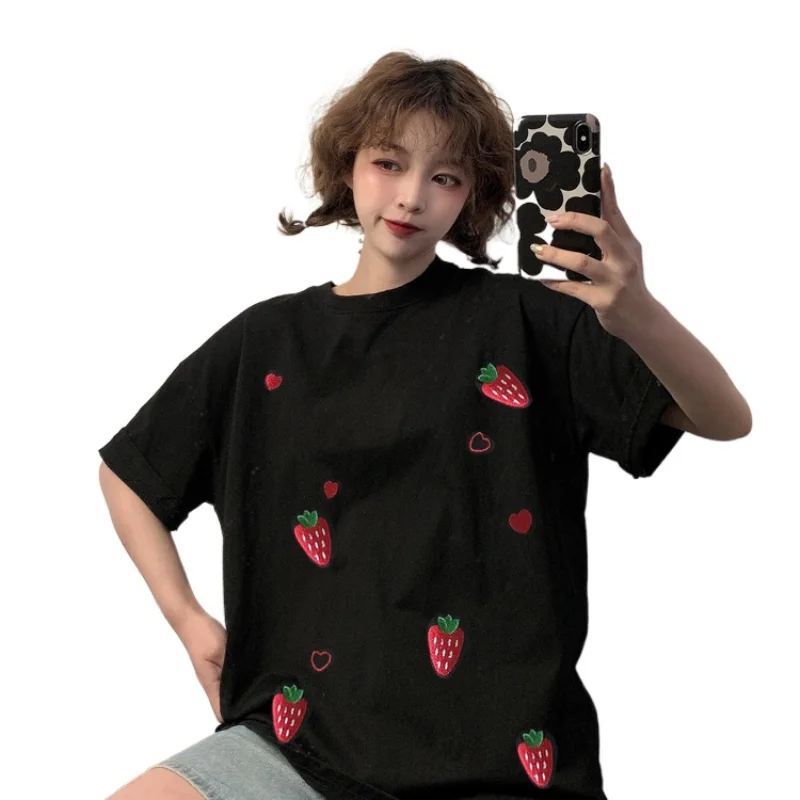 

Summer Clothes for Women Short Sleeve Harajuku O-neck Woman Clothes Oversized T-shirt T Shirt FY001