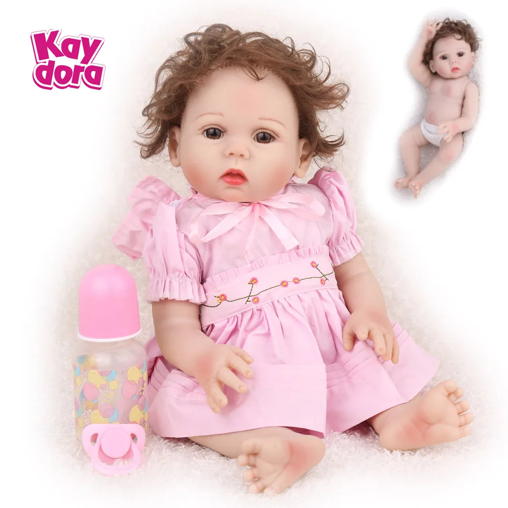 

KAYDORA Reborn Baby Dolls 18 Inch 48cm Lifelike Full Body Vinyl Bebe Girl Bath Playmates Benoca Kids Cute Menina Birthday Gifts