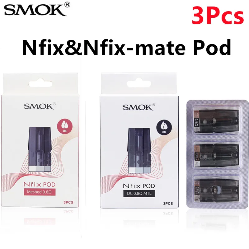 Original SMOK Vape Nfix Nfix-mate Pod Electronic Cigarette Cartridge With Coil Vaporizer Atomizer E Cigarette Accessory  TanK