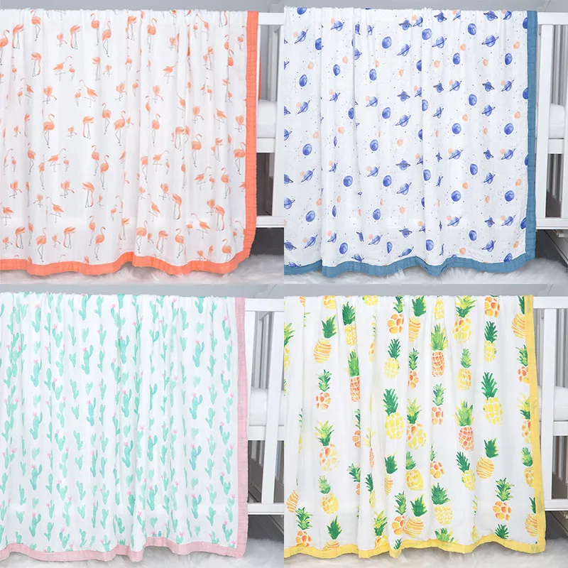 Детские одеяла для пеленания и кроваток из бамбука хлопковая муслиновая пеленка