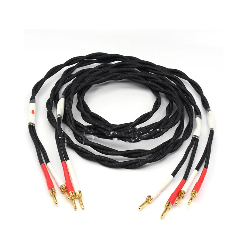 Кабель Динамика HiFi с разъемом типа банан позолоченный провод усилителя из чистой