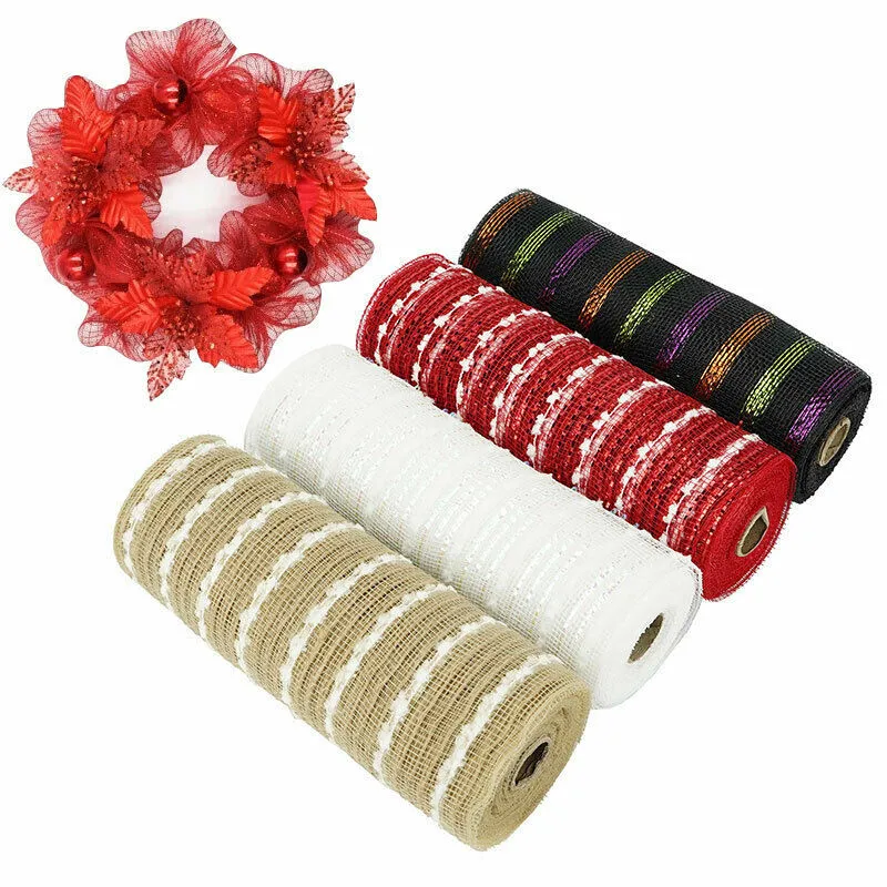 

10\" X 10 YDS Glitter Tulle Rolls White Tulle Sparkly Glitter Organza Mesh Fabric Skirt Wedding Decor Birthday Party Supply