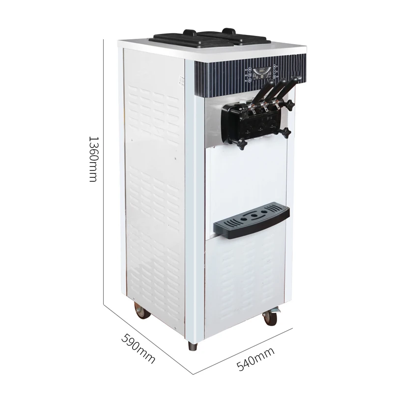 

Commercial Table Top Automatic Ice Cream Cone Stainless Steel Soft Ice Cream Vertical Ice Cream Machine