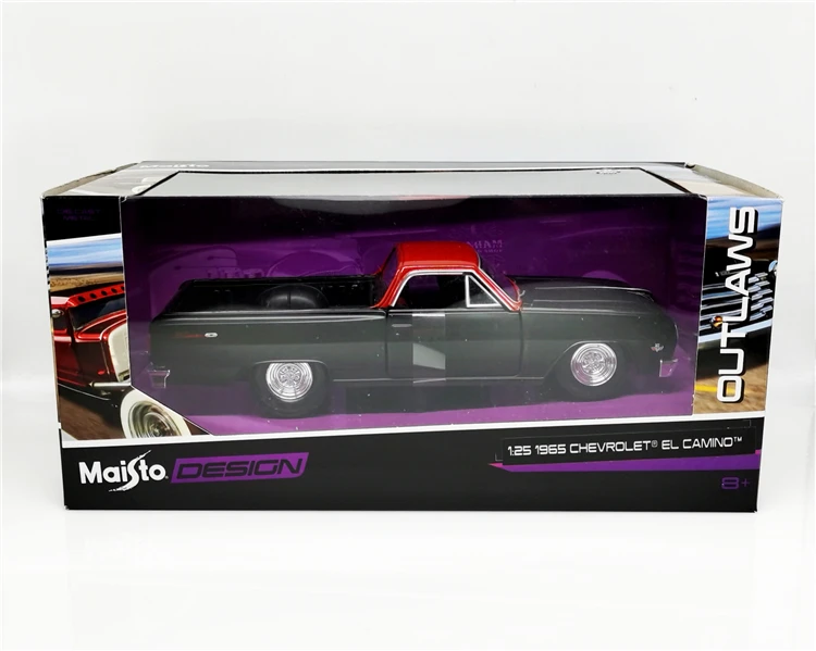 

Maisto 1:24 Chevrolet EL Camino 1965 matte black custom Diecast Model Car